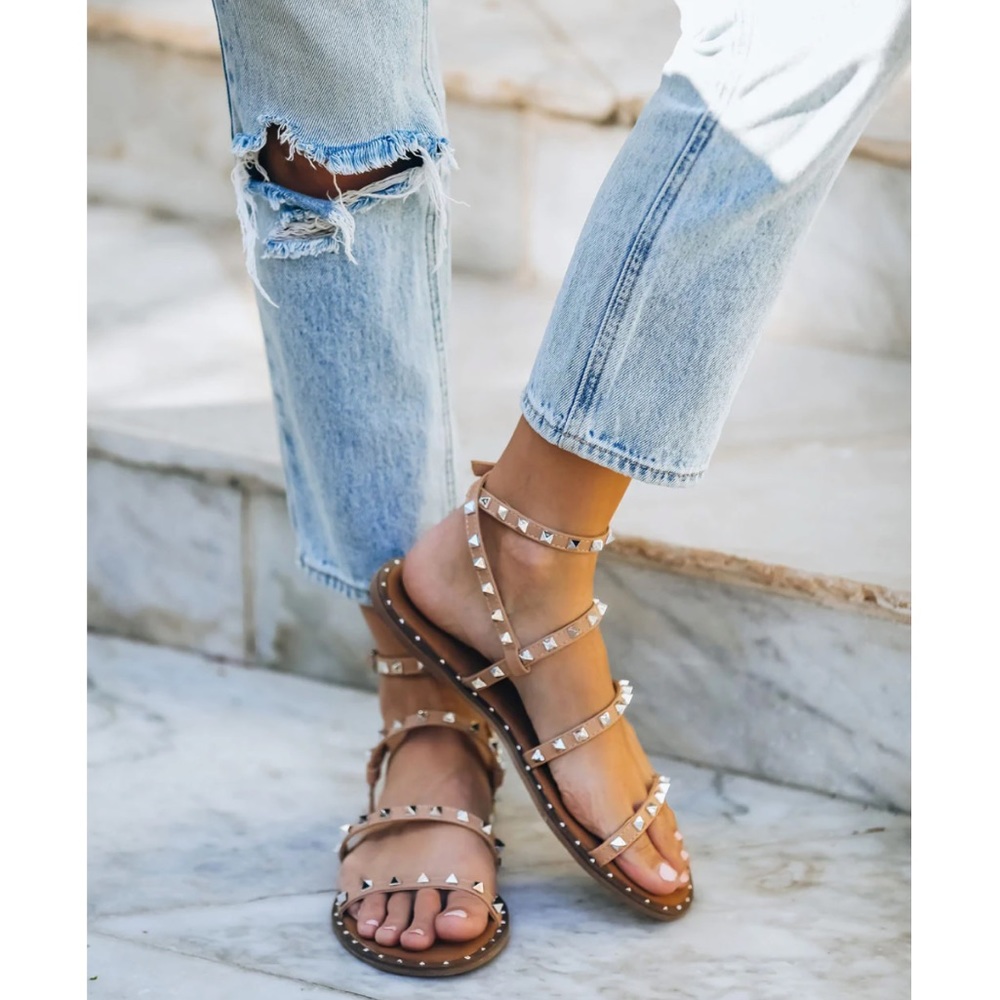 Venus Nude Studded Strappy Sandal